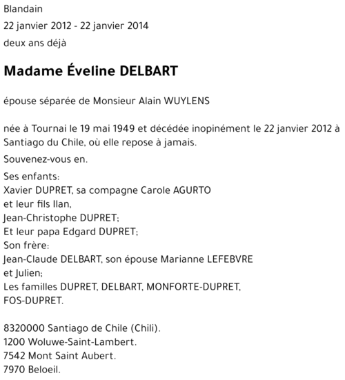 Eveline DELBART