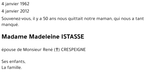 Madeleine ISTASSE