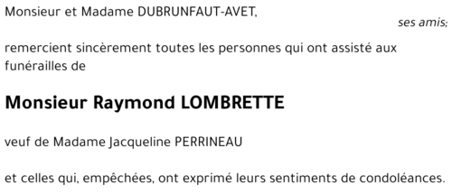 Raymond LOMBRETTE
