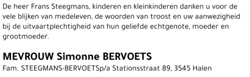 Simonne BERVOETS
