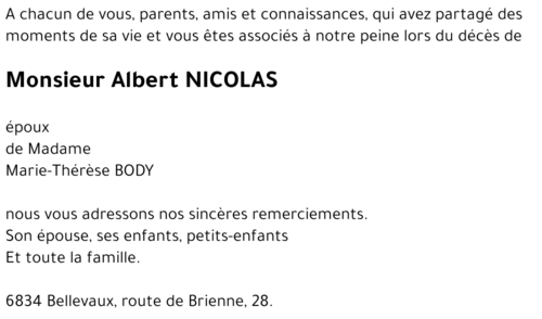 Albert NICOLAS