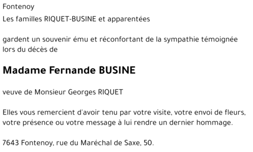 Fernande BUSINE