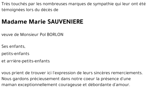 Marie SAUVENIERE