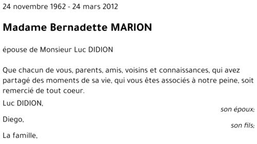 Bernadette MARION