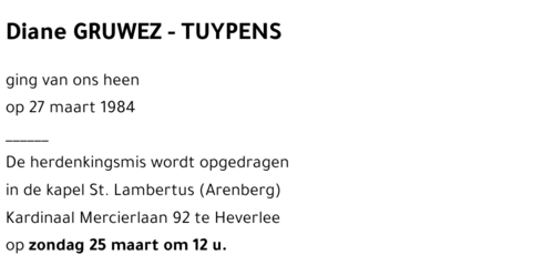 Diane GRUWEZ - TUYPENS