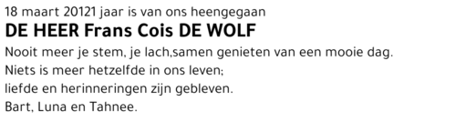 Frans Cois De Wolf