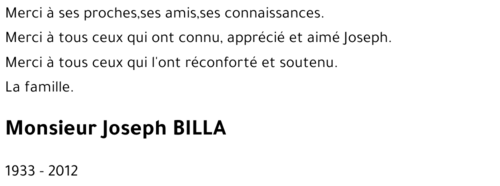 Joseph BILLA