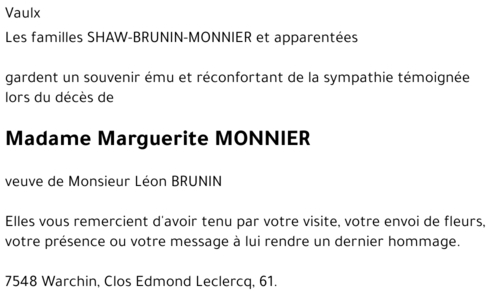 Marguerite MONNIER
