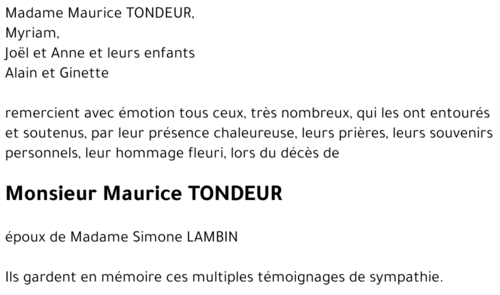 Maurice TONDEUR