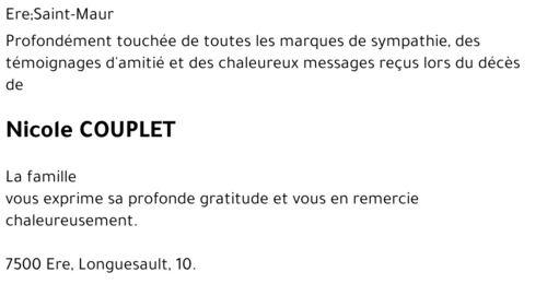 Nicole COUPLET