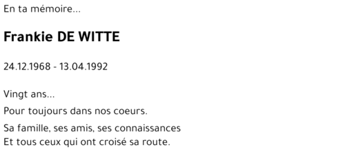 Frankie DE WITTE