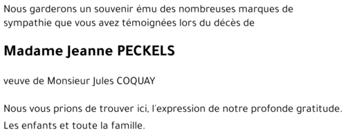 Jeanne PECKELS