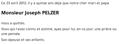 Joseph PELZER