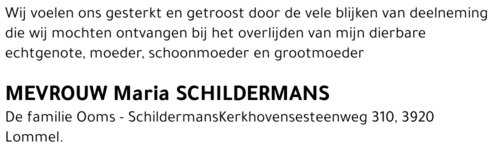 Maria SCHILDERMANS