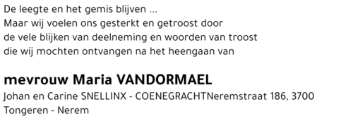 Maria VANDORMAEL