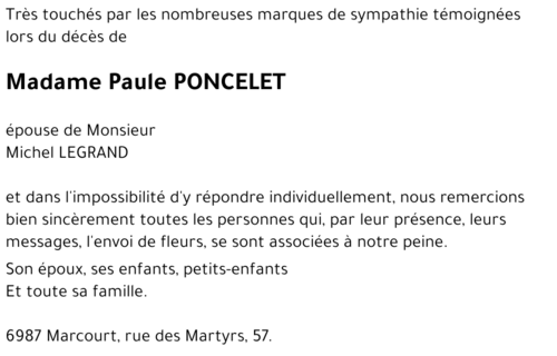 Paule PONCELET