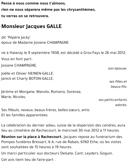 Jacques GALLE