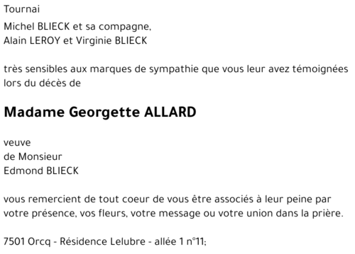 Georgette ALLARD