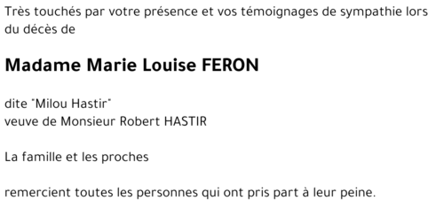 Marie Louise FERON 