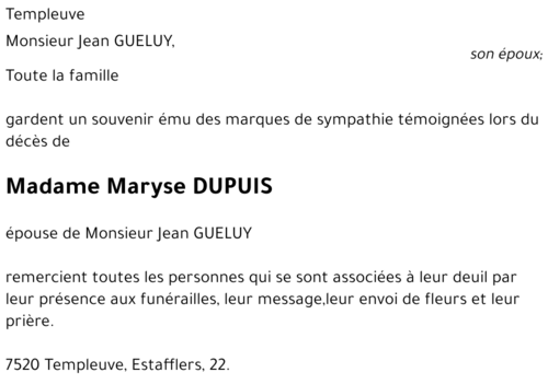 Maryse DUPUIS