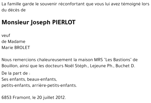 Joseph PIERLOT