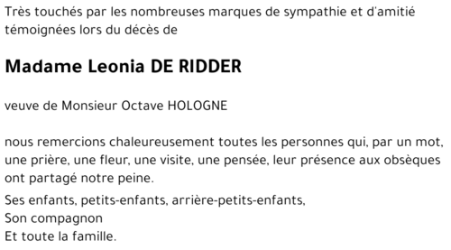 Leonia DE RIDDER