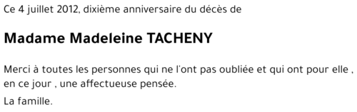 Madeleine TACHENY