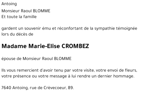 Marie-Elise CROMBEZ