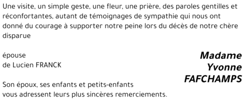 Yvonne FAFCHAMPS