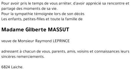 Gilberte MASSUT