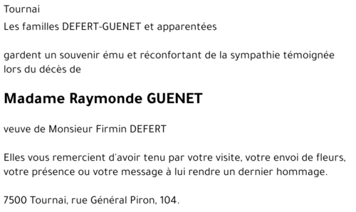Raymonde GUENET