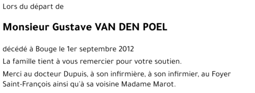 Gustaaf VAN DEN POEL