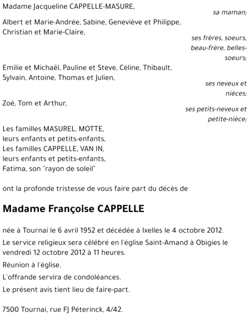 Françoise CAPPELLE