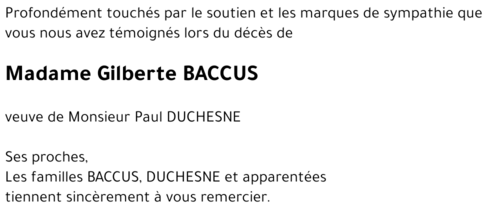 Gilberte BACCUS