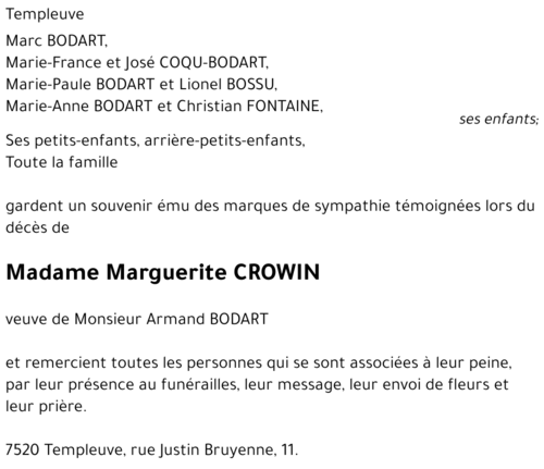 Marguerite CROWIN