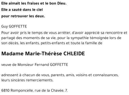 Marie-Thérèse CHLEIDE