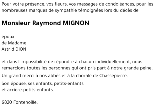 Raymond MIGNON