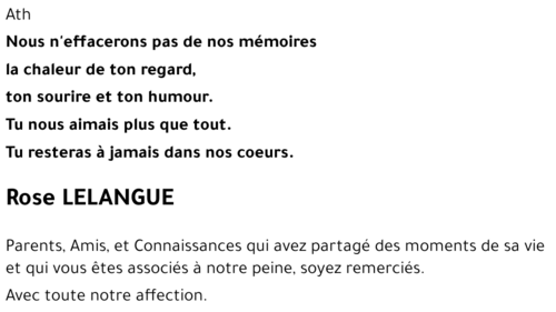 Rose LELANGUE