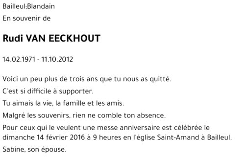 Rudi VAN EECKHOUT