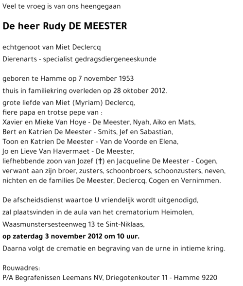Rudy DE MEESTER