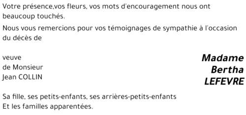 Bertha LEFEVRE