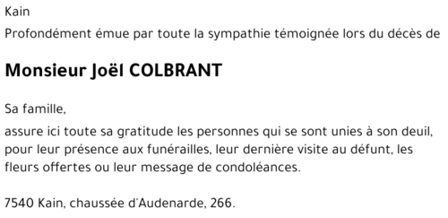 Joël COLBRANT