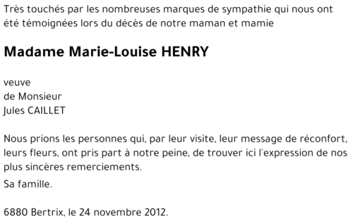 Marie-Louise HENRY
