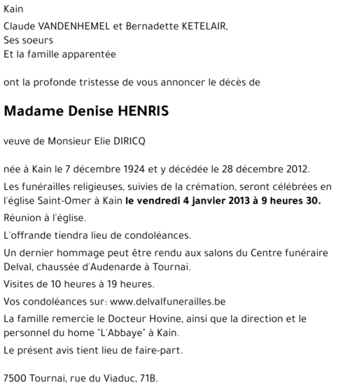 Denise HENRIS