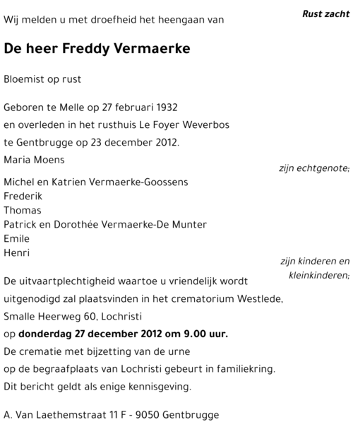 Freddy Vermaerke