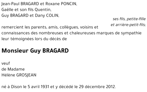 Guy BRAGARD
