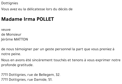 Irma POLLET