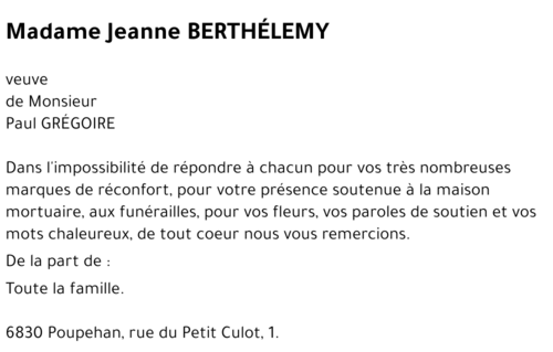 Jeanne BERTHÉLEMY