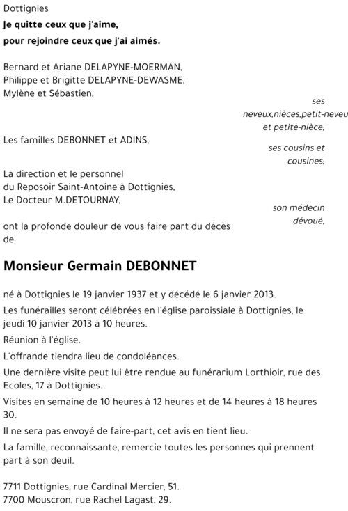Germain DEBONNET