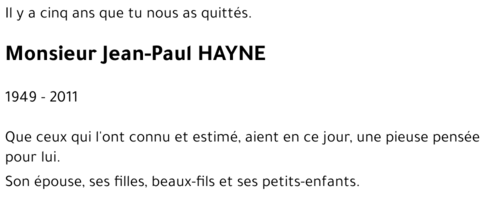Jean-paul HAYNE